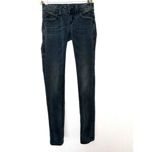 Rock Revival Amy Skinny Black Distressed Jeans Size 26
